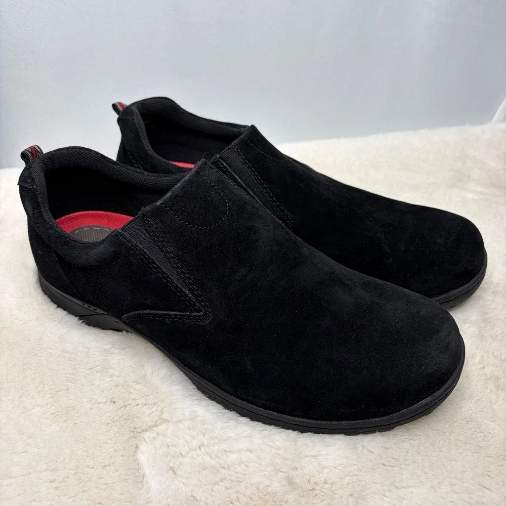Eddie Bauer Rodgers Mens 13 Black Suede Slip On Loafers Walking Shoes 622151819